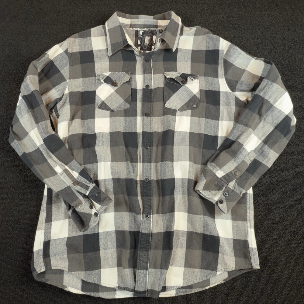 Ocean Current Men's Flannel Black‎ Gray White Size XL